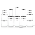 Contenedores de almacenamiento de despensa Rubbermaid Brilliance de 20 piezas