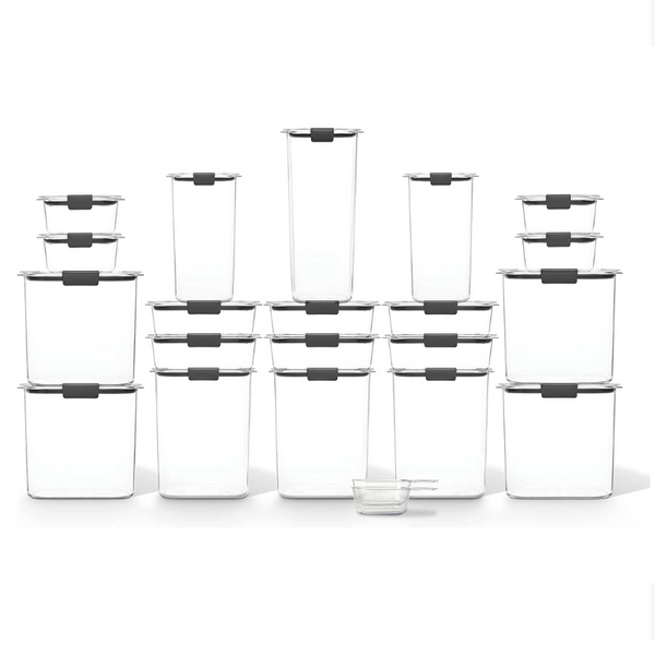 Contenedores de almacenamiento de despensa Rubbermaid Brilliance de 20 piezas