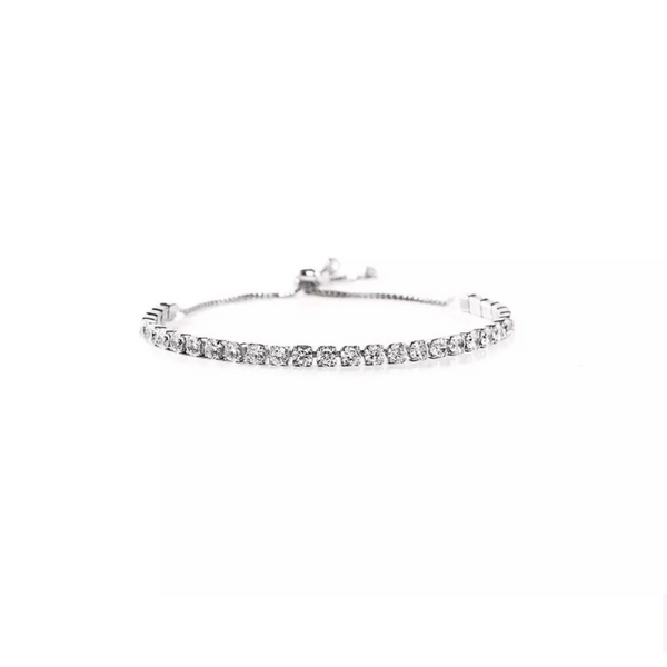 14K White Gold Tennis Bracelets with crystals from Swarovski Adjustable