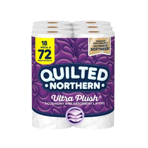 18 Mega (72 Regular) Rolls Of Quilted Northern Toilet Paper