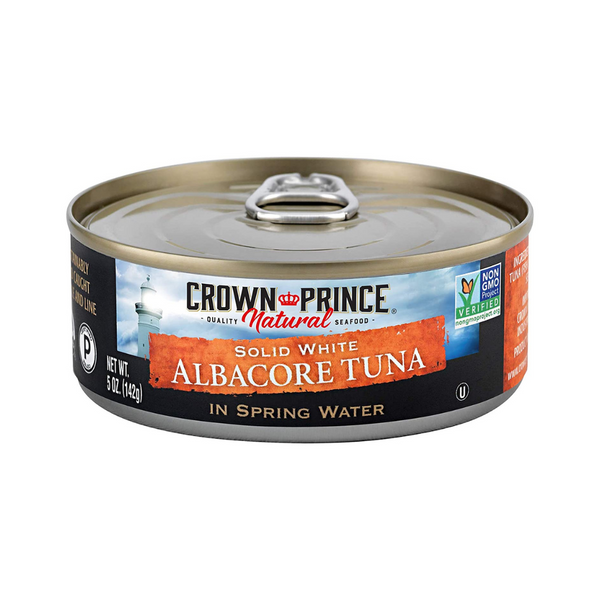 Paquete de 12 atún blanco macizo natural Crown Prince en agua de manantial