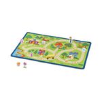 Melissa & Doug Activity Rug 44 inch x 26 inch, 9 Wooden Play Pieces