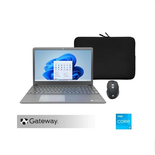 Portátil Gateway i3 ultradelgado de 15,6" con estuche y ratón