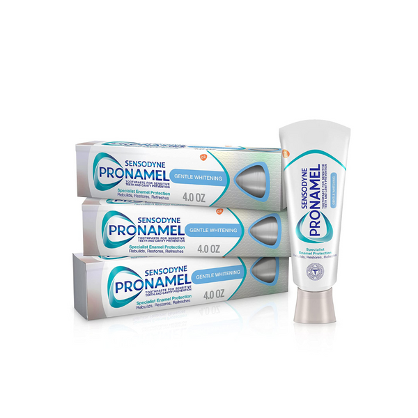 Paquete de 6 pastas dentales blanqueadoras suaves Sensodyne Pronamel de 4 onzas
