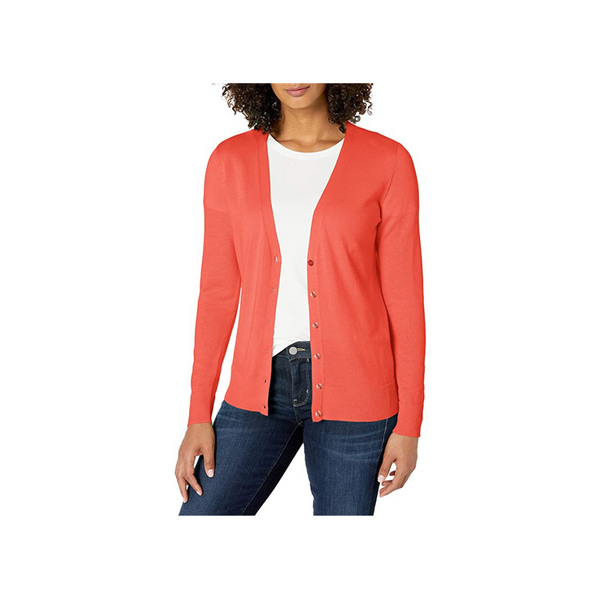 Amazon Essentials Suéter tipo cárdigan ligero en V para mujer (27 colores)