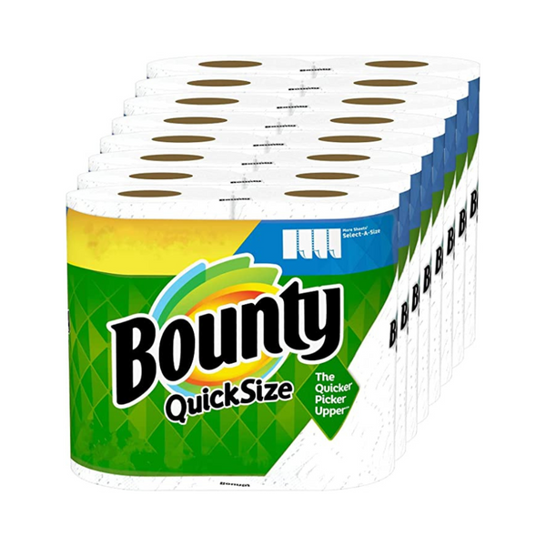 16 rollos familiares (40 regulares) de toallas de papel de tamaño rápido Bounty