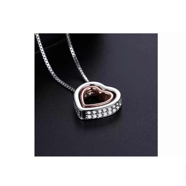 Double Heart Pendant Cecklace Made With Crystals from Swarovski