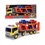 Long Haul Vehicle Transport Pull Back Toy Vehicle With 4 Die Cast Pick Up Trucks Set