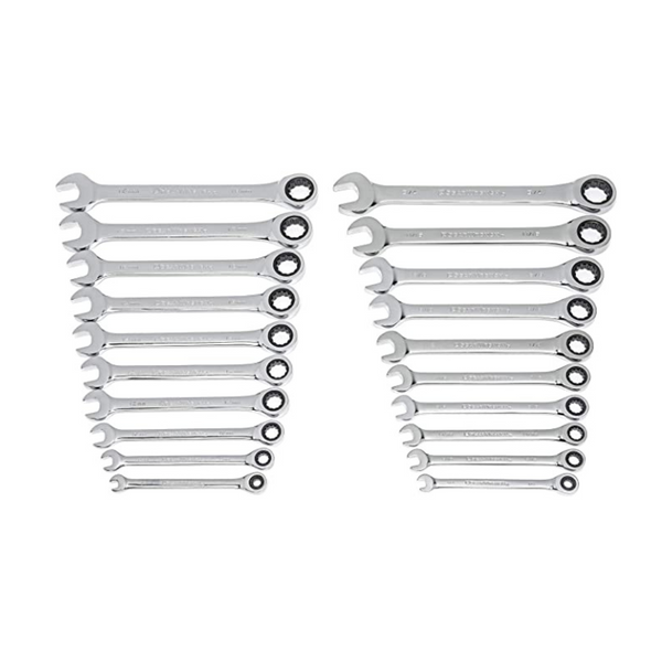 GEARWRENCH 20 Piece SAE/Metric Ratcheting Combination Wrench Set