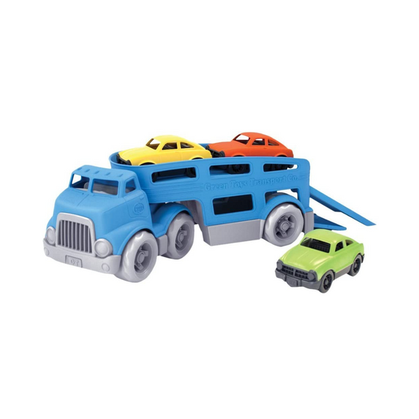 Green Toys Portacoches, Azul - Juego de imaginación, Habilidades motoras, Vehículo de juguete para niños