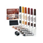 Katzco Wood Furniture Repair Kit Wood Markers For Scratches – Set of 13 – Markers and Wax Sticks