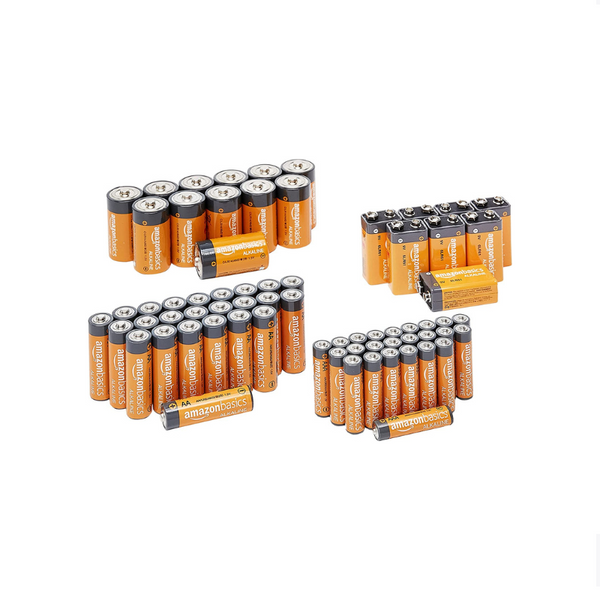 Paquete económico de baterías alcalinas de 68 unidades: 24 AA + 24 AAA + 12 C + 8 de 9 voltios