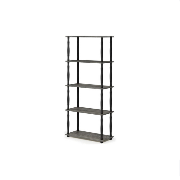 Furinno Turn-N-Tube 5-Tier Multipurpose French Oak Grey Bookshelf