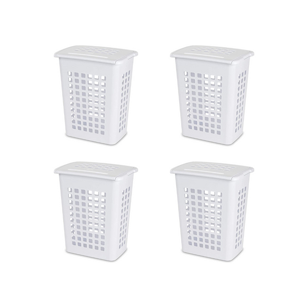 4-Pack Sterilite Rectangular LiftTop Laundry Hamper