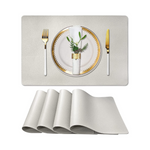Set of 4 Leather Heat Resistant Placemats Gray
