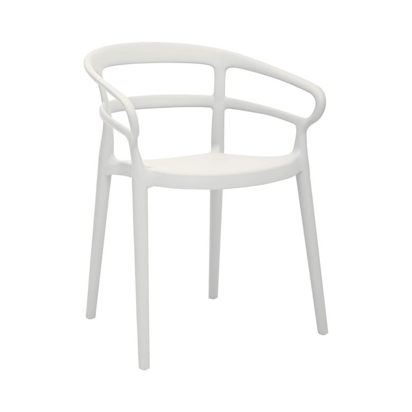 Amazon Basics White, Curved Back Dining Chair-Set of 2