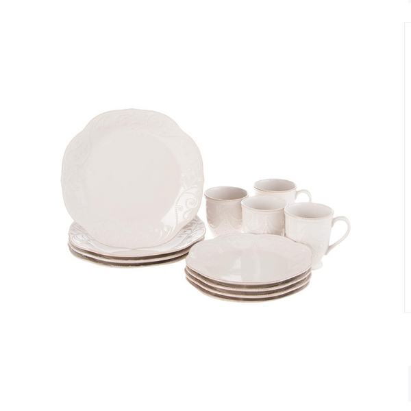 12 Piece Set Of Lenox French Perle Dinnerware Set