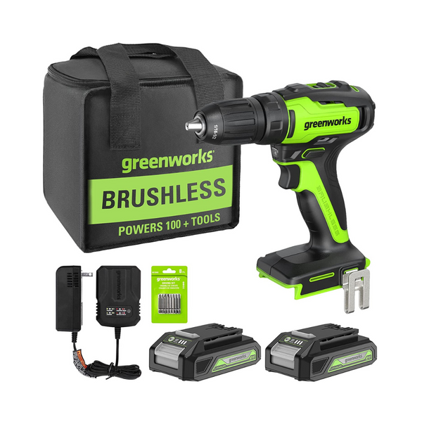Greenworks 24V Brushless Cordless Drill Kit
