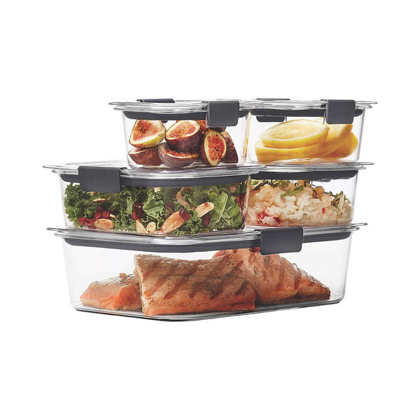 10-Piece Rubbermaid Brilliance Plastic Food Storage Containers
