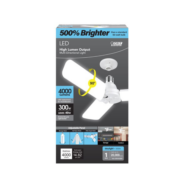 3-Panel 40W Feit Electric LED E26 Light