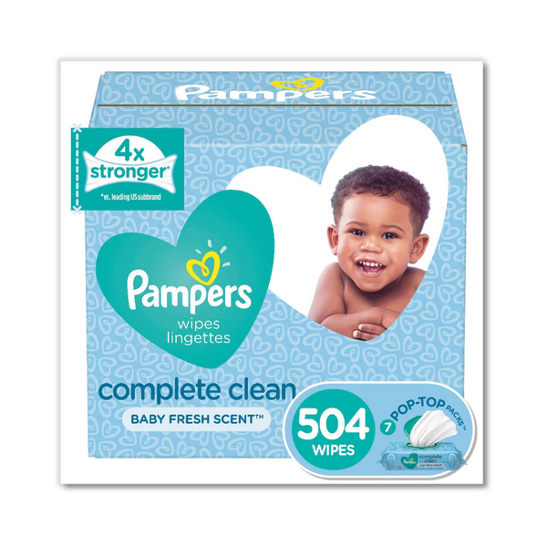 Pack of 504 Pampers Baby Wipes Complete Clean Baby Fresh Scent