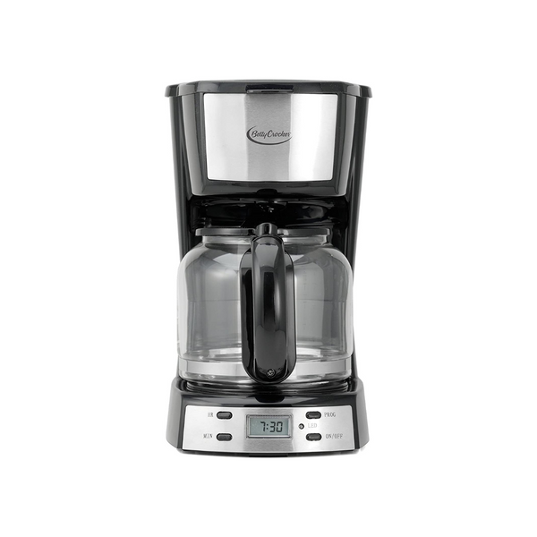 Betty Crocker 12-Cup Digital Coffee Maker, Stainless Steel