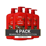 4 Bottles of Old Spice Wild Bearglove Scent Body Wash for Men