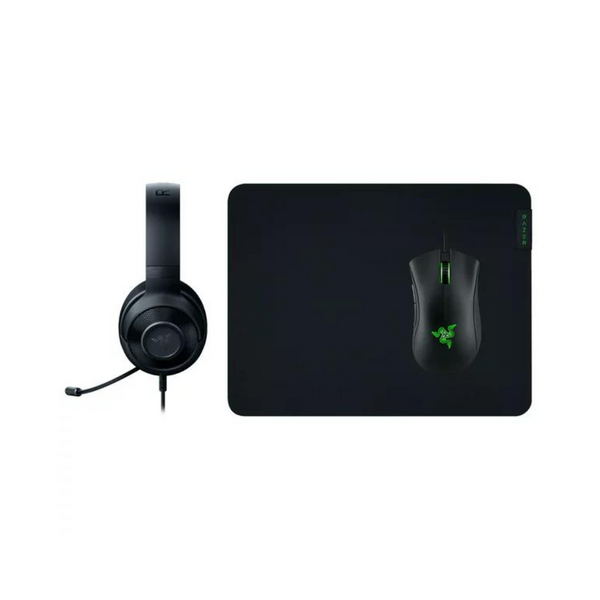 Auriculares con cable Kraken, ratón con cable Deathadder, alfombrilla V2