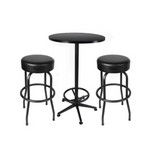 3-Piece Hyper Tough Shop Pub Table & Bar Stool Set for Game Room
