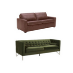 Rivet Andrews Top-Grain and Rivet Brooke Mid-Century Modern sofa