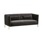 Sofá de terciopelo capitoné estilo canal Mid-Century Frederick de Rivet