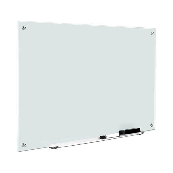 Pizarra blanca de vidrio de borrado en seco de 3'x2 ′ de Amazon Basics con diseño infinito sin marco