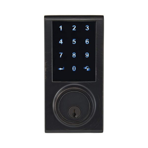 Cerradura de puerta electrónica con cerrojo y pantalla táctil de grado 3 de Amazon Basics