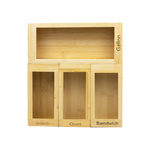 4 Piece Bamboo Sandwich Bag Organizer