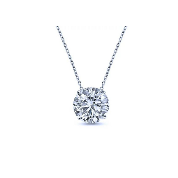 1 Carat Round Cut Real Moissanite Solitaire Pendant Necklace