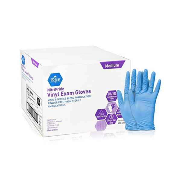 Ahorre en guantes Medpride de nitrilo o vinilo 