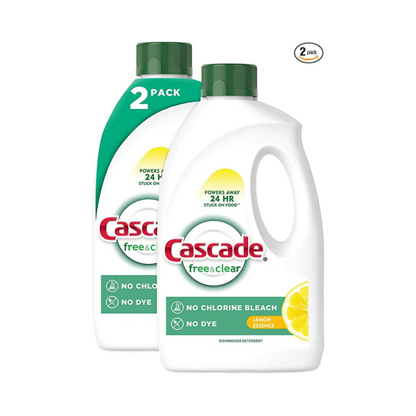 2Pack Cascade Free & Clear Gel Dishwasher Detergent Liquid Gel
