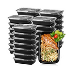 50 Pack Disposable Bento Meal Prep 32 Oz Containers