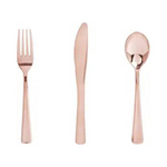 270 Piece Set Of Rose Gold Disposable Cutlery
