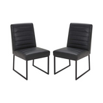 Set Of 2 Rivet Decatur Modern Faux Leather Dining Chairs