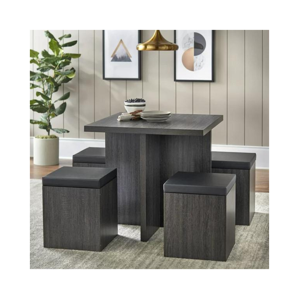 5-Pc Mainstays Dexter Dining Set w/ Storage Ottomans