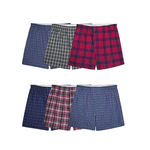 6 Pairs Of Men’s Fruit Of The Loom Tag-Free Woven Boxer Shorts