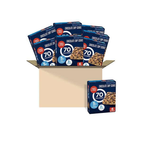 8-Pack 6-Count Fiber One 70 Calorie Brownie Snack Bars (Chocolate Chip Cookie)