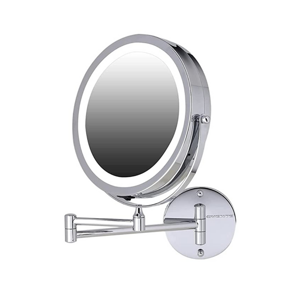 Ovente Adjustable Double Sided Round LED 6.8″ Lighted Wall Mount Makeup Mirror
