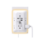 5-Outlet Extender Surge Protector w/ 3x USB-A, 1x USB-C Ports & Night Light