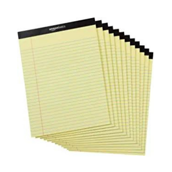 12 Pack Of Amazon Basics Wide Ruled Lined Writing Note Pads