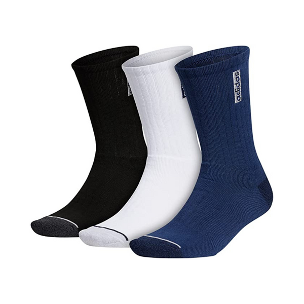 3 Pairs of Adidas Mens Classic Cushioned Crew Socks