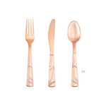 300PCS Rose Gold Plastic Silverware Disposable Flatware