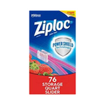 76 Ziploc Quart Food Storage Slider Bags with Power Shield Technology