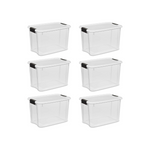 6 Pack Of Sterilite 30 Quart Ultra Latch Boxes With Lids And Latches